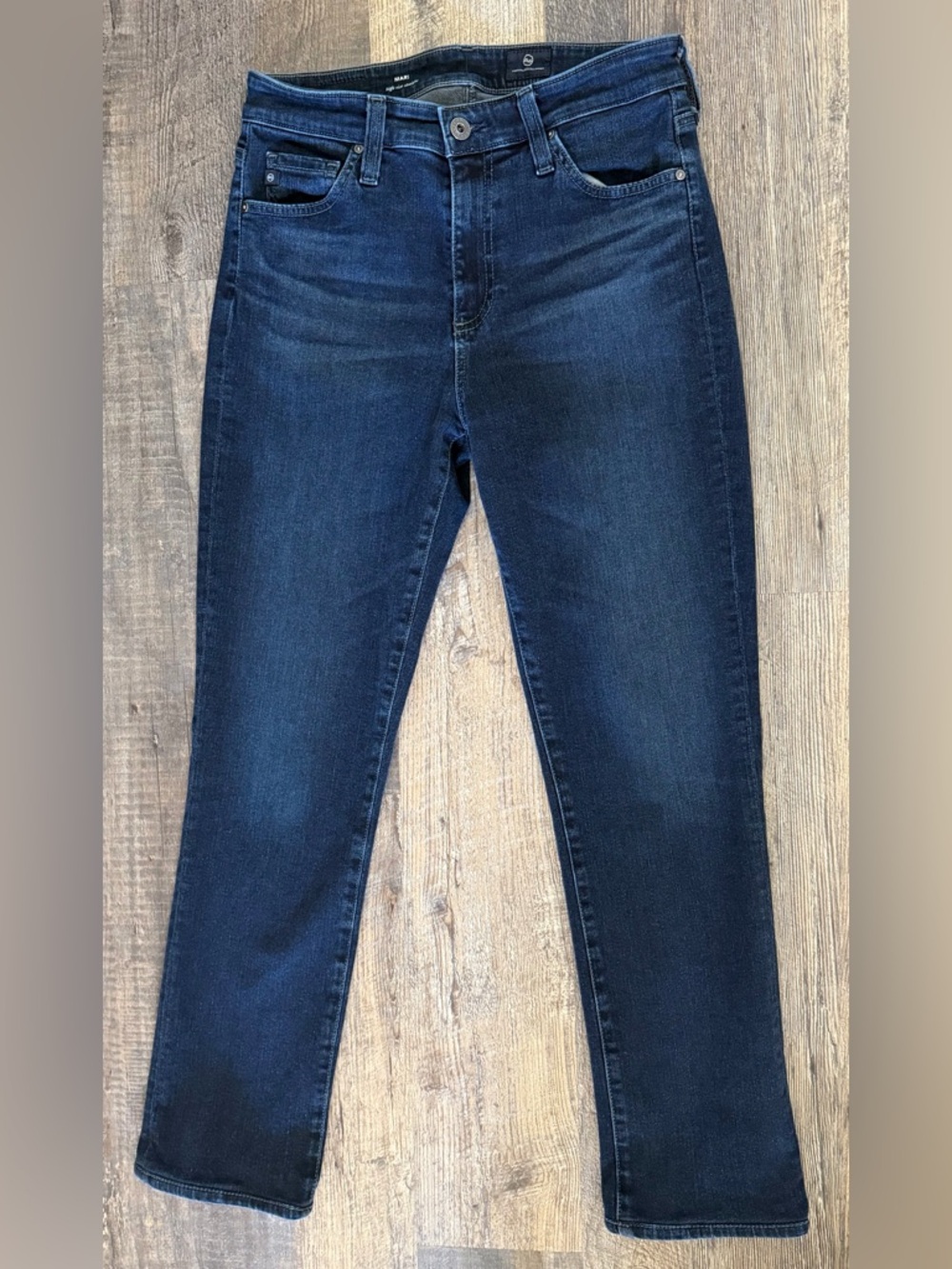 AG Adriano Goldschmied 27 Regular MARI High Rise Dark Blue Wash Straight Leg